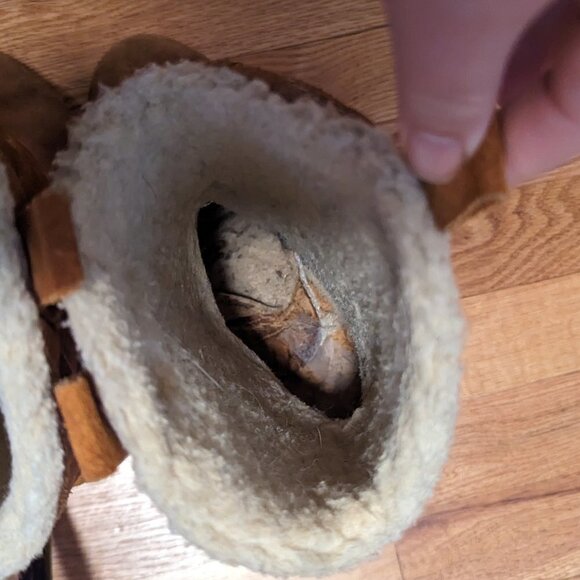 Vintage Suede Western Festival Platform Boots Shearling Lined Boho Size 8 - Picture 8 of 15